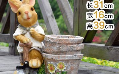 動(dòng)物園擺放卡通玻璃鋼兔子雕塑