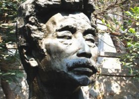 校園名人肖像玻璃鋼魯迅雕塑