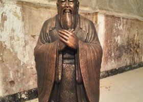校園鑄銅孔子名人玻璃鋼雕塑
