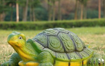 草坪創意玻璃鋼彩繪仿真動物景觀烏龜雕塑