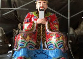 戶外寺廟大型景觀玻璃鋼彩繪判官雕塑