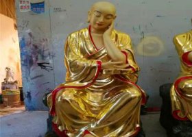 玻璃鋼彩繪漆金大型景觀十八羅漢雕塑