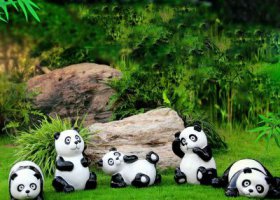 草坪仿真動物戶外擺件熊貓雕塑