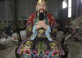 大型玻璃鋼彩繪戶外景區三官雕塑